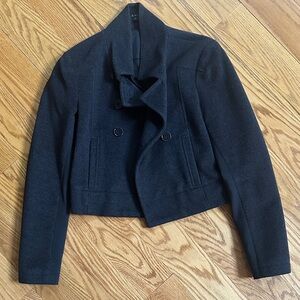Theory Elegant Charcoal Cropped Pea Coat